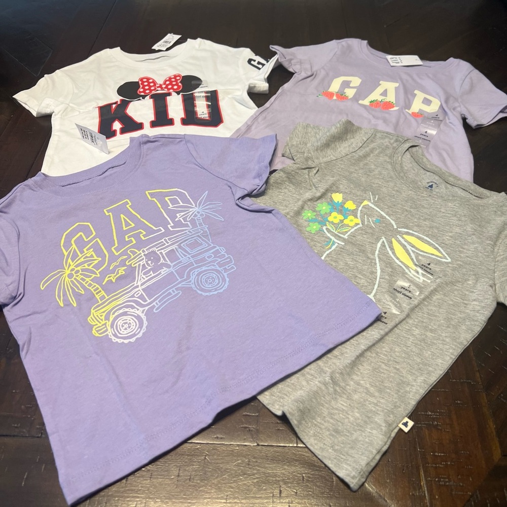 GAP Girls Spring Summer Short Sleeve T Shirts Bundle Size 4